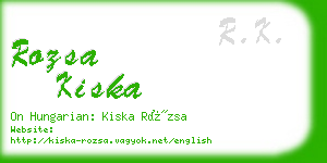 rozsa kiska business card